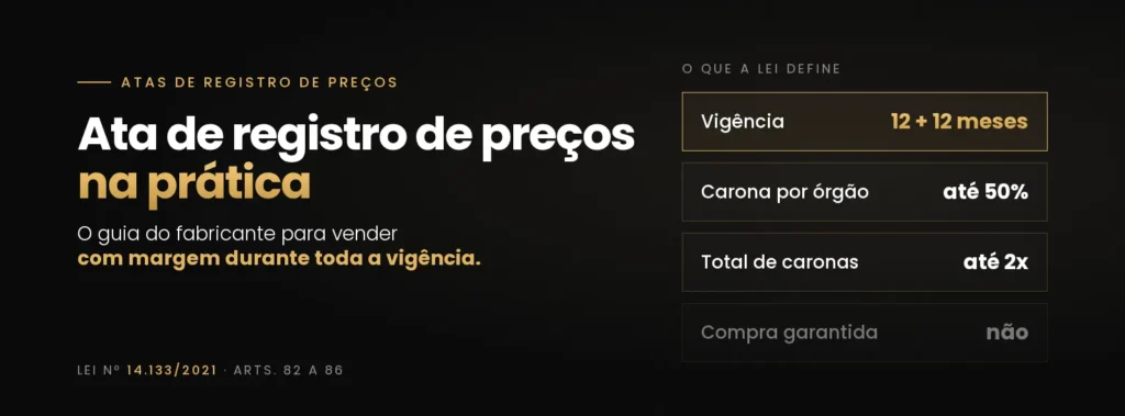 Capa do guia sobre ata de registro de preços para fabricantes